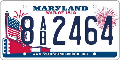 MD license plate 8AB2464