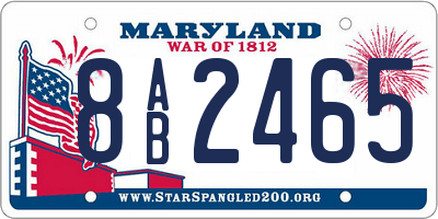 MD license plate 8AB2465