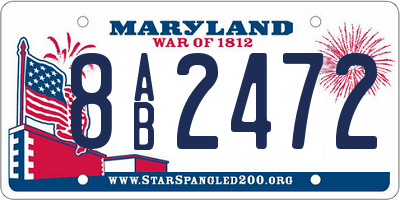 MD license plate 8AB2472