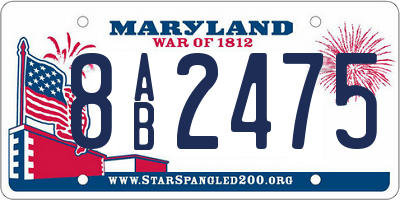 MD license plate 8AB2475