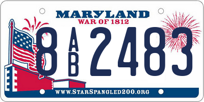 MD license plate 8AB2483
