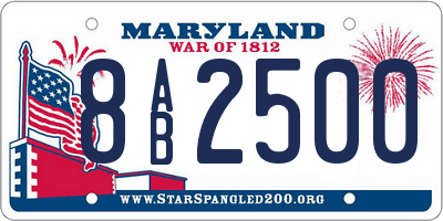 MD license plate 8AB2500