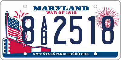 MD license plate 8AB2518