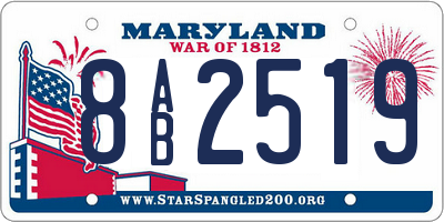 MD license plate 8AB2519