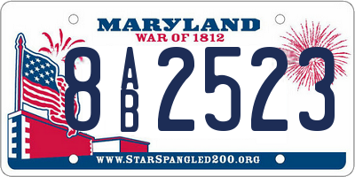 MD license plate 8AB2523