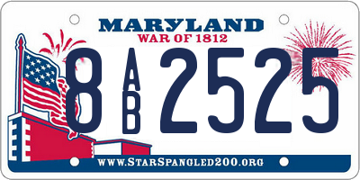 MD license plate 8AB2525