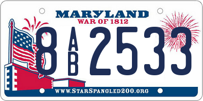 MD license plate 8AB2533