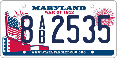 MD license plate 8AB2535