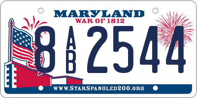 MD license plate 8AB2544