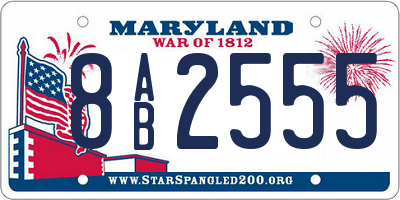MD license plate 8AB2555