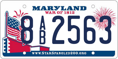 MD license plate 8AB2563