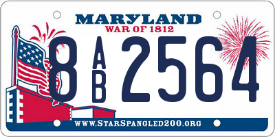 MD license plate 8AB2564