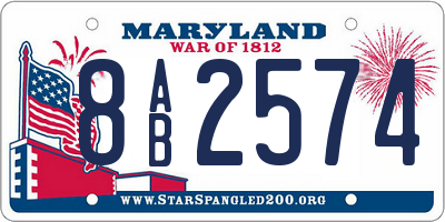 MD license plate 8AB2574
