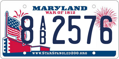 MD license plate 8AB2576