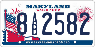 MD license plate 8AB2582