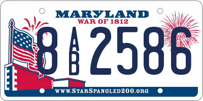 MD license plate 8AB2586