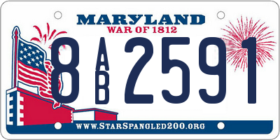 MD license plate 8AB2591