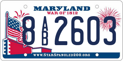 MD license plate 8AB2603