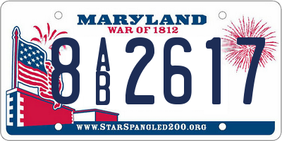 MD license plate 8AB2617