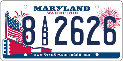 MD license plate 8AB2626