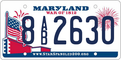 MD license plate 8AB2630
