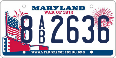 MD license plate 8AB2636