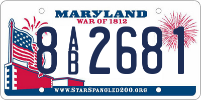 MD license plate 8AB2681
