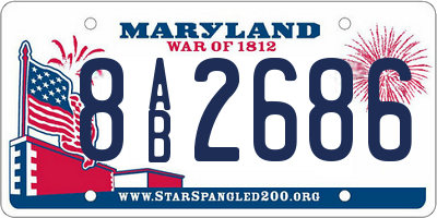 MD license plate 8AB2686