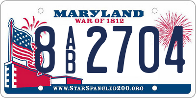 MD license plate 8AB2704