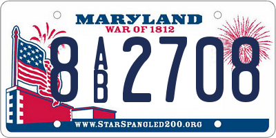 MD license plate 8AB2708