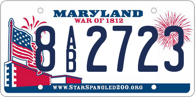 MD license plate 8AB2723