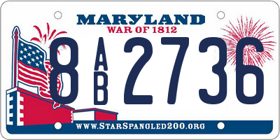 MD license plate 8AB2736