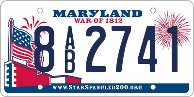 MD license plate 8AB2741