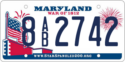 MD license plate 8AB2742