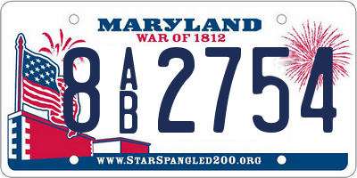 MD license plate 8AB2754