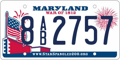 MD license plate 8AB2757