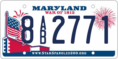 MD license plate 8AB2771