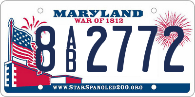 MD license plate 8AB2772