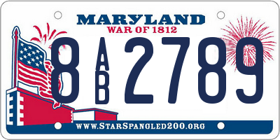 MD license plate 8AB2789