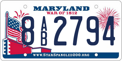 MD license plate 8AB2794