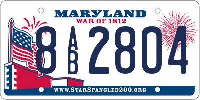 MD license plate 8AB2804