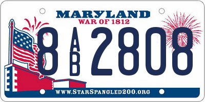 MD license plate 8AB2808
