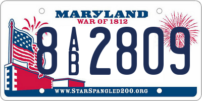 MD license plate 8AB2809