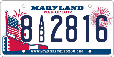 MD license plate 8AB2816