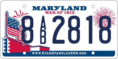 MD license plate 8AB2818