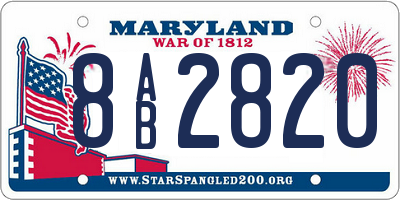 MD license plate 8AB2820