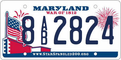 MD license plate 8AB2824