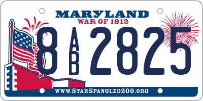 MD license plate 8AB2825