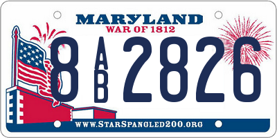 MD license plate 8AB2826