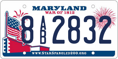 MD license plate 8AB2832